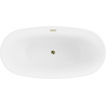 Baignoire Mexen Eris freestanding 180 x 80 cm, blanche/noire, évacuation dorée - 53441808075-50