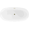 Mexen Eris baignoire autoportante 180 x 80 cm, blanche/noire, trop-plein doré - 53441808075-50