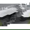 Baignoire Mexen Mia autoportante angle droite 180 x 80 cm, blanche/noire, trop-plein blanc - 52691808075P-20