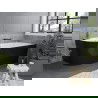Baignoire Mexen Mia en coin à droite 180 x 80 cm, blanche/noire, avec trop-plein chromé - 52691808075P-01