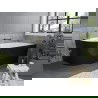 Baignoire Mexen Mia, angulaire droite 180 x 80 cm, blanche/noire, siphon en or brossé - 52691808075P-55