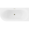 Baignoire Mexen Mia d'angle droite 180 x 80 cm, blanche/noire, évacuation dorée - 52691808075P-50