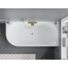 Mexen Mia baignoire autoportante d'angle droite 180 x 80 cm, blanche/noire, trop-plein doré brossé - 52691808075P-55