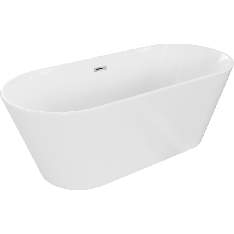 Mexen Flavia baignoire autoportante 150 x 75 cm, blanche, trop-plein chromé - 54031507500