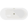 Mexen Flavia baignoire autoportante 150 x 75 cm, blanche, trop-plein doré - 54031507500-G