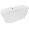 Mexen Flavia baignoire autoportante 150 x 75 cm, blanche, trop-plein doré - 54031507500-G