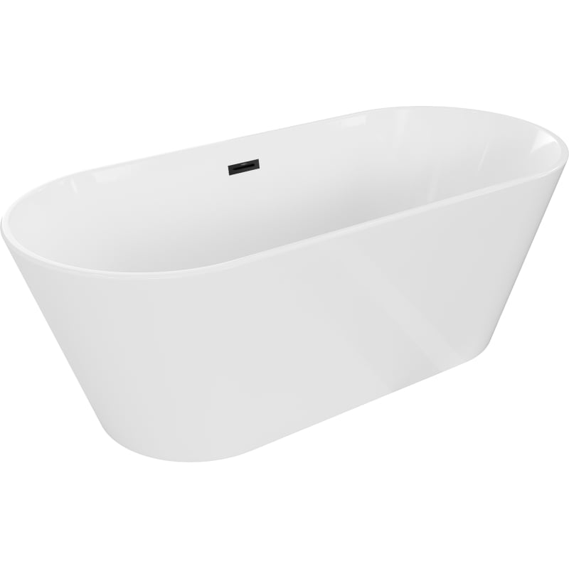 Mexen Flavia baignoire autoportante 150 x 75 cm, blanche, trop-plein noir - 54031507500-B