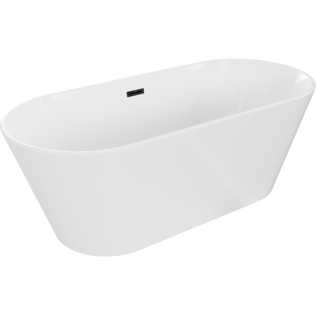 Mexen Flavia baignoire autoportante 150 x 75 cm, blanche, trop-plein noir - 54031507500-B