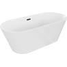 Baignoire Mexen Flavia indépendante 150 x 75 cm, blanche, avec trop-plein noir - 54031507500-70