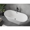 Baignoire Mexen Flavia indépendante 150 x 75 cm, blanche, avec trop-plein noir - 54031507500-70