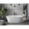 Mexen Flavia baignoire autoportante 150 x 75 cm, blanche, trop-plein noir - 54031507500-B