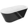 Mexen Flavia baignoire autoportante 150 x 75 cm, blanc/noir, trop-plein blanc - 54031507575-20