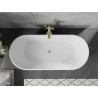 Mexen Flavia baignoire autoportante 150 x 75 cm, blanche/noire, trop-plein doré brossé - 54031507575-55