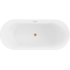Baignoire Mexen Flavia autoportante 150 x 75 cm, blanche/noire, trop-plein en laiton brossé - 54031507575-65