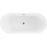 Baignoire freestanding Mexen Flavia 150 x 75 cm, blanc/noir, bonde gun gray brossé - 54031507575-66