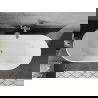Baignoire Mexen Flavia autoportante 150 x 75 cm, blanche/noire, trop-plein en nickel brossé - 54031507575-97