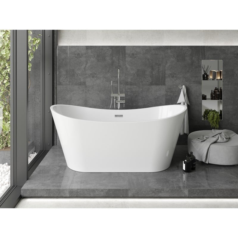 Mexen Montana baignoire autoportante 150 x 75 cm, blanche, trop-plein chromé - 52011507500-01
