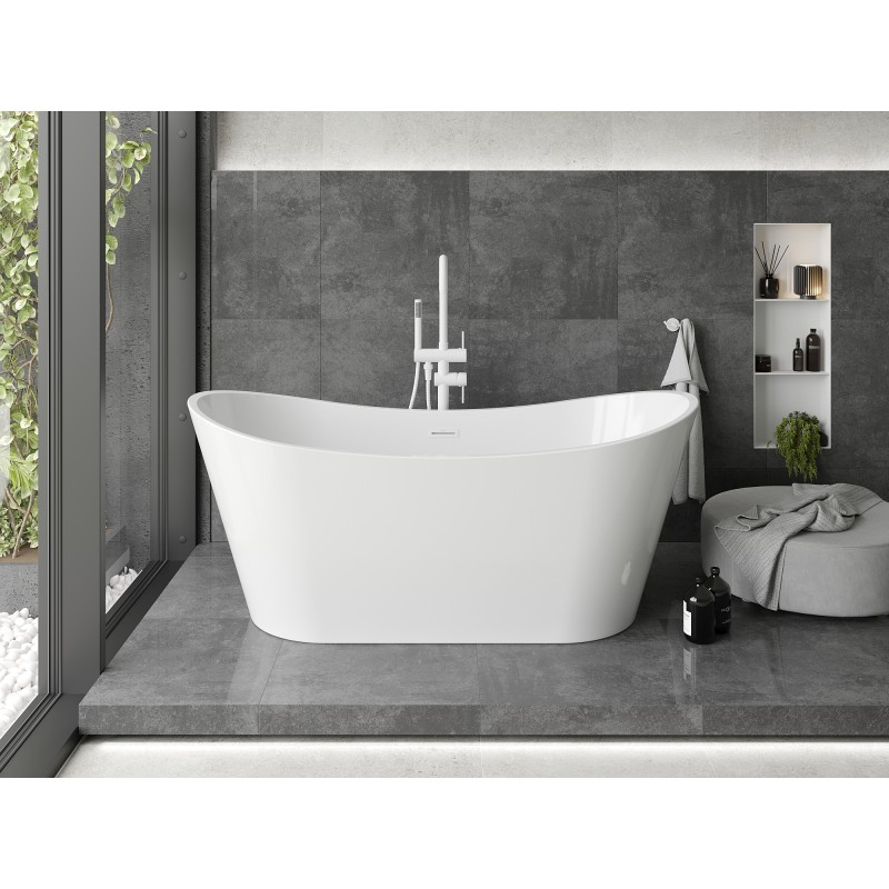 Mexen Montana baignoire autoportante 150 x 75 cm, blanche, trop-plein blanc - 52011507500-20