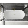 Mexen Montana baignoire autoportante 150 x 75 cm, blanche, trop-plein doré brossé - 52011507500-55