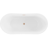 Mexen Montana baignoire autoportante 150 x 75 cm, blanche, trop plein en laiton brossé - 52011507500-65