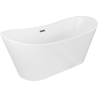 Mexen Montana baignoire autoportante 150 x 75 cm, blanche, trop-plein gun gray brossé - 52011507500-66