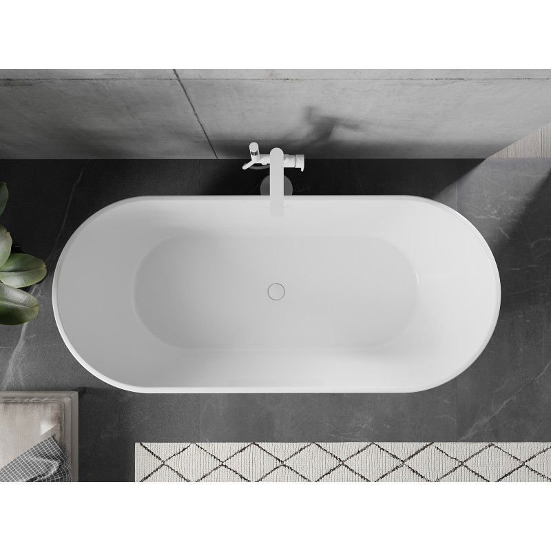 Mexen Flavia baignoire autoportante 160 x 75 cm, blanche, trop-plein blanc - 54031608000-20