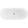 Baignoire Mexen Flavia autonome 160 x 75 cm, blanche, avec vidage en or rose - 54031608000-60