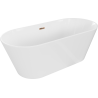Baignoire Mexen Flavia autonome 160 x 75 cm, blanche, avec vidage en or rose - 54031608000-60