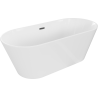 Baignoire Mexen Flavia libre 160 x 75 cm, blanche, trop-plein gun gray brossé - 54031608000-66
