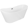 Baignoire Mexen Montana freestanding 150 x 75 cm, blanche, trop plein noir - 52011507500-70