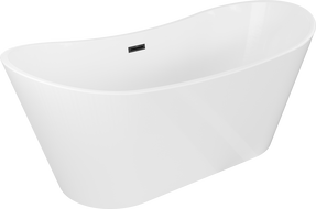 Baignoire Mexen Montana freestanding 150 x 75 cm, blanche, trop plein noir - 52011507500-70