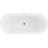 Baignoire Mexen Flavia autoportante 160 x 75 cm, blanche, évacuation gun metal - 54031608000-95