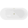 Baignoire autoportante Mexen Flavia 160 x 75 cm, blanche/noire, trop plein en or brossé - 54031608075-55