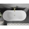 Baignoire autoportante Mexen Flavia 160 x 75 cm, blanche/noire, trop plein en or brossé - 54031608075-55