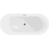 Baignoire Mexen Flavia autoportante 160 x 75 cm, blanche/noire, bonde gun gray brossé - 54031608075-66