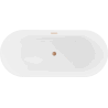 Baignoire Mexen Flavia autoportante 160 x 75 cm, blanche/noire, bonde en laiton brossé - 54031608075-65