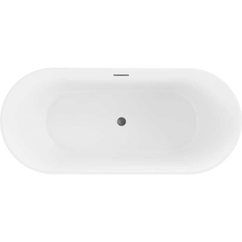 Mexen Flavia baignoire autoportante 160 x 75 cm, blanc/noir, trop-plein gun metal - 54031608075-95