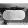 Baignoire Mexen Flavia autoportante 160 x 75 cm, blanche/noire, bonde gun gray brossé - 54031608075-66