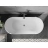 Mexen Flavia baignoire autoportante 160 x 75 cm, blanc/noir, trop-plein gun metal - 54031608075-95