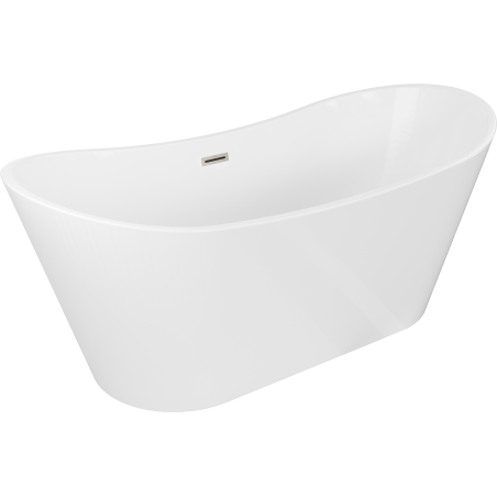 Mexen Montana baignoire autoportante 150 x 75 cm, blanche, trop-plein en nickel brossé - 52011507500-97