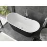 Mexen Montana baignoire autoportante 150 x 75 cm, blanc/noir, trop-plein chromé - 52011507575-01