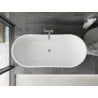 Mexen Montana baignoire autoportante 150 x 75 cm, blanc/noir, trop-plein chromé - 52011507575-01