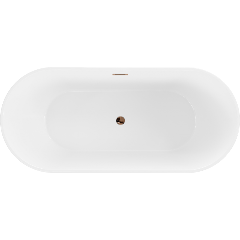 Mexen Flavia baignoire autoportante 170 x 75 cm, blanche, trop-plein or rose - 54031708000-60