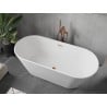Mexen Flavia baignoire autoportante 170 x 75 cm, blanche, trop-plein or rose - 54031708000-60
