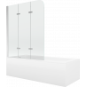 Mexen Vega baignoire rectangulaire 160 x 70 cm avec habillage et paroi de douche à 3 volets 120 cm, transparent, chrome - 55011?