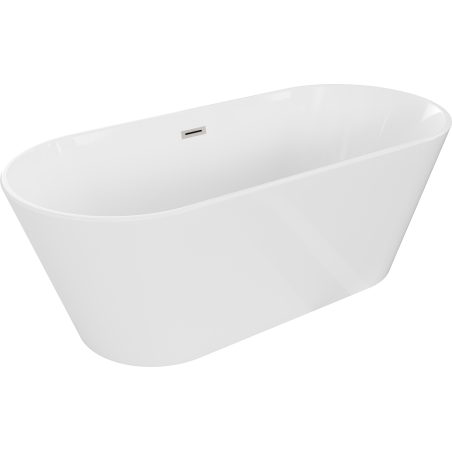 Baignoire Mexen Flavia autoportante 170 x 75 cm, blanche, vidange en nickel brossé - 54031708000-97