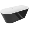 Mexen Flavia baignoire autoportante 170 x 75 cm, blanc/noir, trop-plein blanc - 54031708075-20