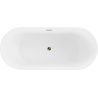 Baignoire Mexen Flavia autoportante 170 x 75 cm, blanche/noire, bonde dorée - 54031708075-50