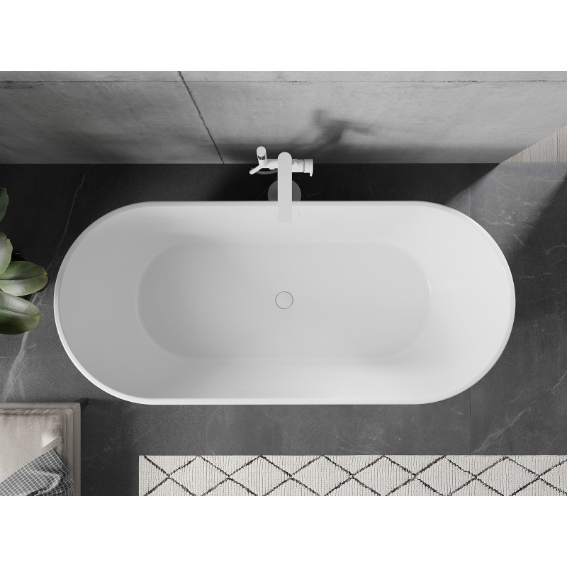 Mexen Flavia baignoire autoportante 170 x 75 cm, blanc/noir, trop-plein blanc - 54031708075-20
