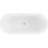 Baignoire Mexen Flavia autoportante 170 x 75 cm, blanche/noire, trop-plein en or brossé - 54031708075-55